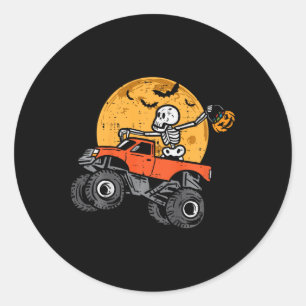Kinder Skeleton Monster Truck Moon Candy Kleinkind Runder Aufkleber