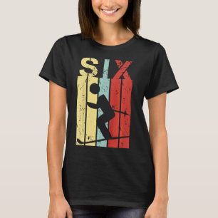 Kinder Skifahren 6 Geburtstag Junge Mädchen Ski 6 T-Shirt
