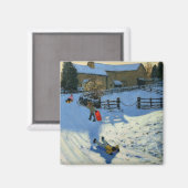 Kinder Sledging Monyash Derbyshire Magnet (Vorderseite/Rückseite)