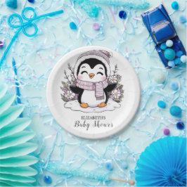 Kinder Snow Penguin Babydusche Pappteller