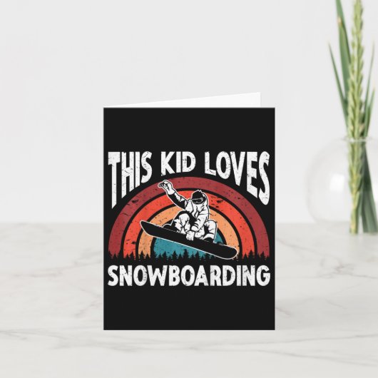 Kinder Snowboarden Art Snowboard Winter Cool Snowb Karte (Vorderseite)
