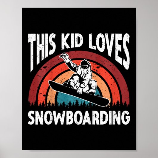 Kinder Snowboarden Art Snowboard Winter Cool Snowb Poster (Vorne)