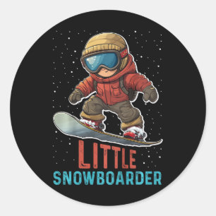 Kinder Snowboarden Kleiner Snowboarder Funny Todle Runder Aufkleber