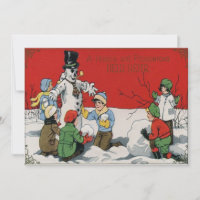 Kinder Snowman Winterschnee