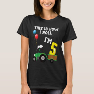 Kinder So Roll ich bin 5 Jahre alter Traktor B T-Shirt