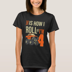 Kinder So Roll ich Monster Truck 4. Geburtstag T-Shirt