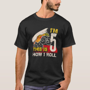 Kinder So Roll ich Monster Truck 5. Geburtstag T-Shirt