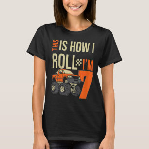 Kinder So Roll ich Monster Truck 7. Geburtstag T-Shirt