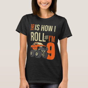 Kinder So Roll ich Monster Truck 9. Geburtstag T-Shirt