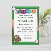 Kinder Softball zum Geburtstag Einladung (Stehend Vorderseite)