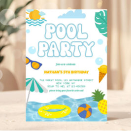 Kinder Sommer Spaß Pool Party Geburtstag Einladung