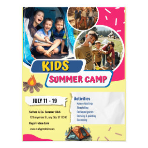 Kinder Sommercamp Flyer, Kinder Bootcamp Sommer Fotodruck