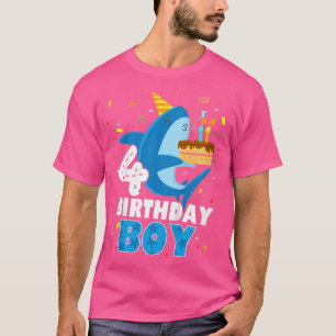 Kinder Sonne 4 Jahre alter HaiThema Party 4. T-Shirt