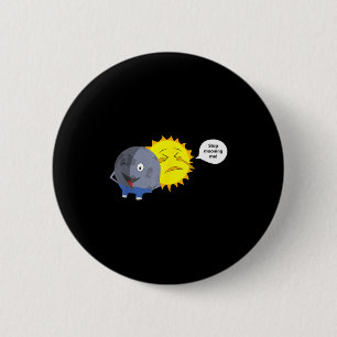 Kinder-Sonnenfinsternis-Cartoon Button