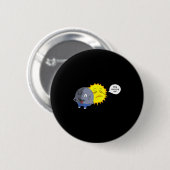 Kinder-Sonnenfinsternis-Cartoon Button (Vorne & Hinten)