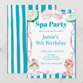 Kinder-Spa-Party-Geburtstag Einladung (Vorne/Hinten)