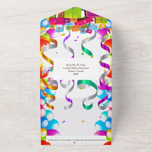 Kinder Spaß Ballon Streamer Party feiern All In One Einladung (Außenbereich)