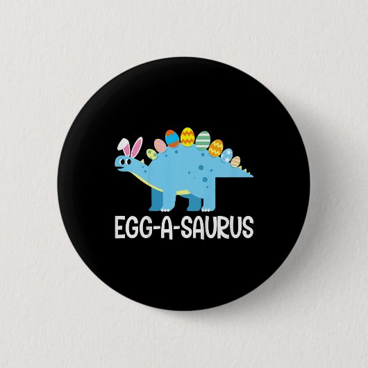 Kinder Spaß Eggasaurus Dinosaur Ostereier Jagen Ki Button (Vorderseite)