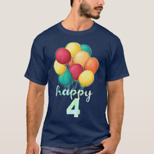Kinder Spaß glücklich 4 Jahre Alte farbenfrohe Bal T-Shirt