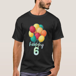 Kinder Spaß glücklich 6 Jahre alt farbenfrohe Ball T-Shirt