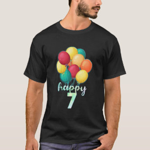 Kinder Spaß glücklich 7 Jahre alt farbenfrohe Ball T-Shirt