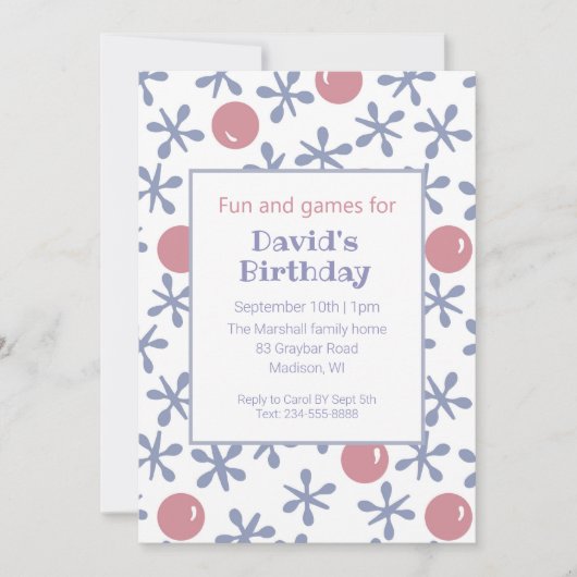 Kinder Spaß Jack Spiel Geburtstag Einladung (Vorderseite)