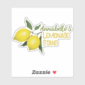 Kinder Spaß Personalisiert Name Lemonade Standlogo Aufkleber (Blatt)