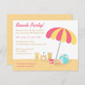 Kinder Spaß Sandcasts Strand Geburtstagsparty Einladung (Vorne/Hinten)