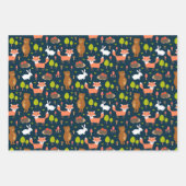 Kinder Spaß Waldtiere Bunny Rabbit Fox Bär Geschenkpapier Set (Vorderseite 2)