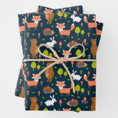 Kinder Spaß Waldtiere Bunny Rabbit Fox Bär Geschenkpapier Set (Beispiel)