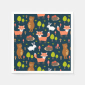 Kinder Spaß Waldtiere Bunny Rabbit Fox Bär Serviette (Vorderseite)