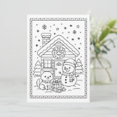 Kinder Spaß Weihnachten Schneemann Farbige flache (Stehend Vorderseite)