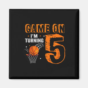 Kinder Spiel On I m Turning 5 Bysketbyll 5. Geburt Magnet