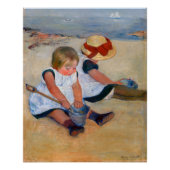 Kinder spielen am Strand Poster (Vorderseite)