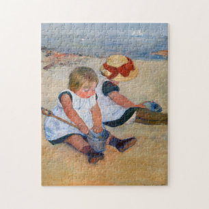 Kinder spielen am Strand Puzzle