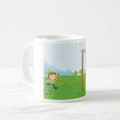 Kinder spielen auf einem Reifenschwingen Kaffeetasse (Vorderseite Links)