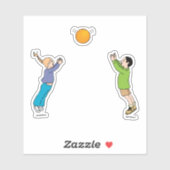 Kinder spielen Ball Aufkleber (Blatt)
