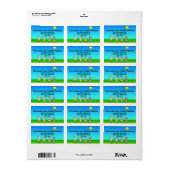 Kinder spielen draußen an einem sonnigen Tag Adressaufkleber (Vorne)