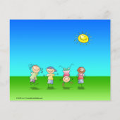 Kinder spielen draußen an einem sonnigen Tag Flyer (Hinten)
