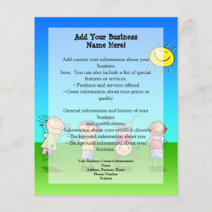 Kinder spielen draußen an einem sonnigen Tag Flyer