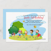 Kinder spielen Einladung (Vorne/Hinten)