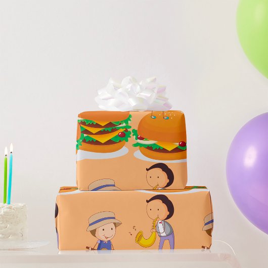 Kinder spielen Musik auf Riesenschändlerinnen Geschenkpapier