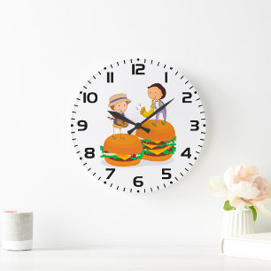 Kinder spielen Musik auf Riesenschändlerinnen Große Wanduhr