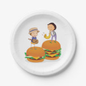 Kinder spielen Musik auf Riesenschändlerinnen Pappteller (Vorderseite)