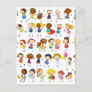 Kinder spielen postkarte