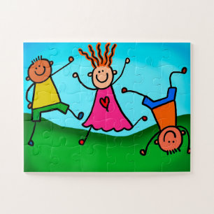 Kinder spielen puzzle