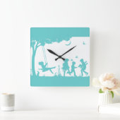 Kinder spielen quadratische wanduhr (Zuhause)