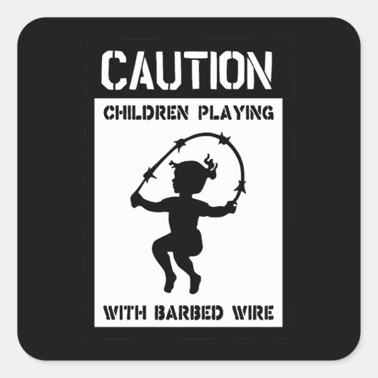 Kinder spielen quadratischer aufkleber (Vorderseite)