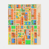 Kinder spielen Stadt Fleecedecke (Vorderseite)