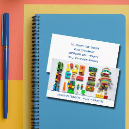 Kinder spielen Therapeuten Kinderpsychologe Visitenkarte